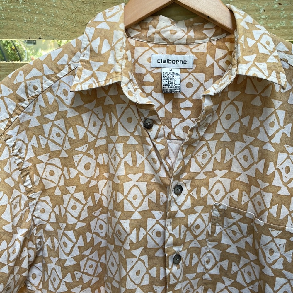 Claiborne Block Print Button Down - image 1